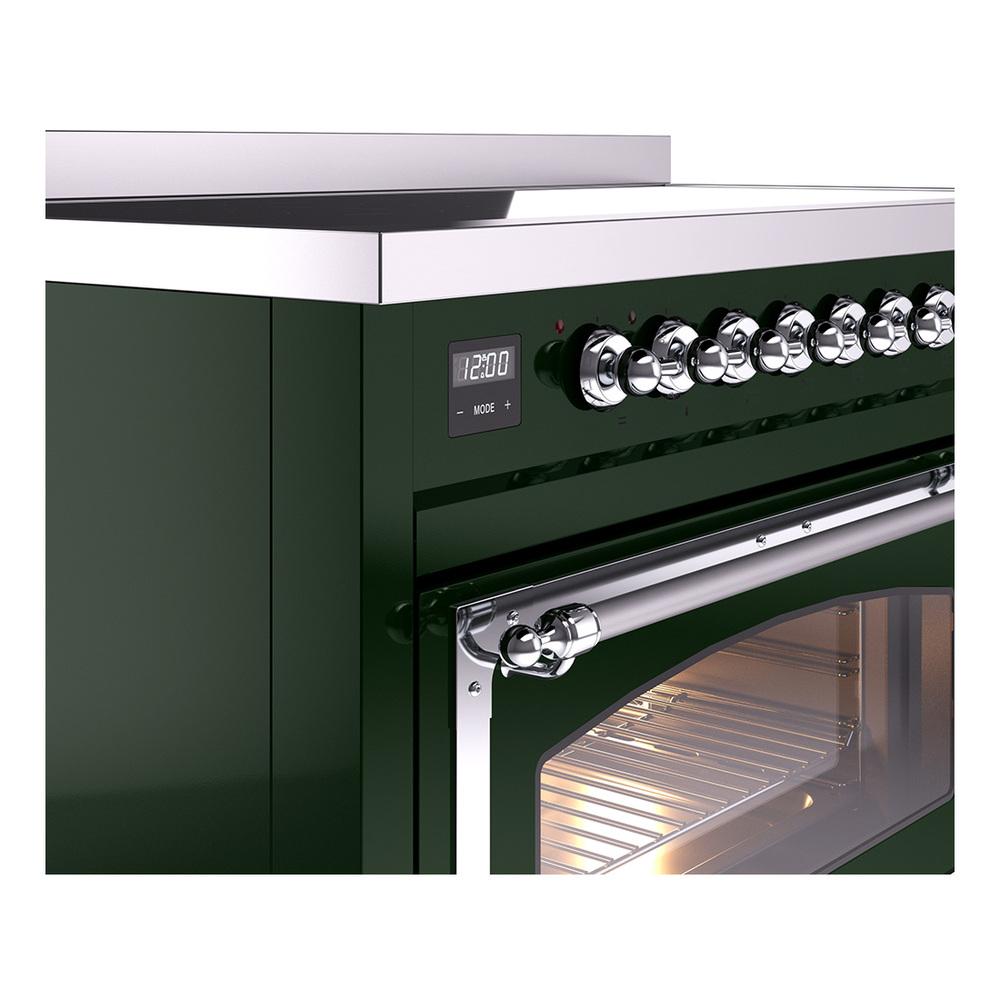 Ilve UNI486NMPEGC Ilve Uni486Nmpegc Nostalgie Ii Noblesse 48" Induction Range (Triple Glass Door, Emerald Green, Chrome)