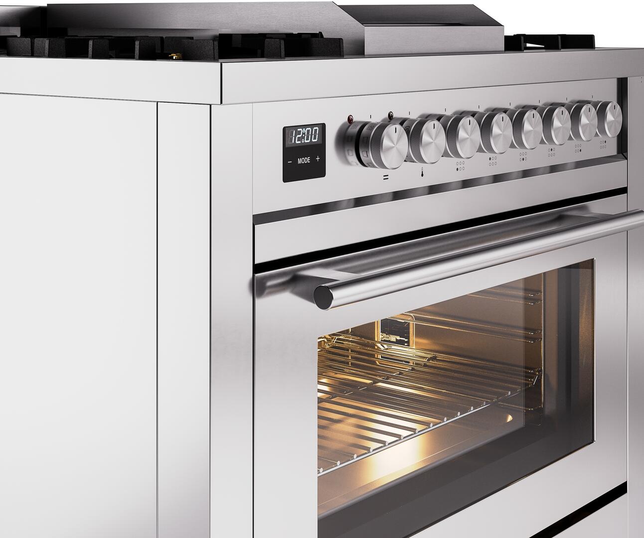 Ilve UP36FWMPSS Professional Plus Ii 36 Inch Dual Fuel Natural Gas Freestanding Range In Stainless Steel With Trim