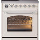 Ilve UPI304NMPAWC Nostalgie Ii 30 Inch Electric Freestanding Range In Antique White With Chrome Trim