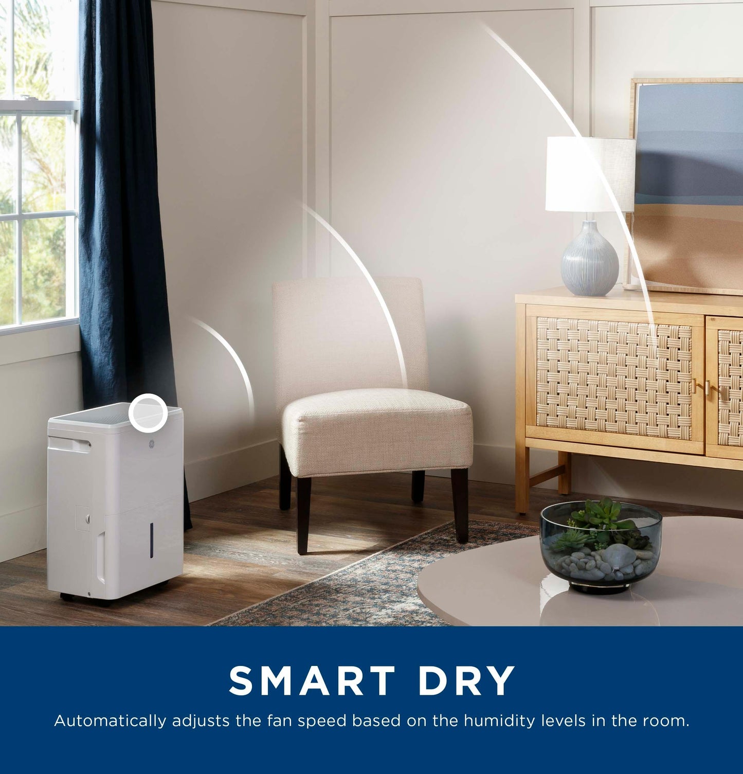 Ge Appliances ADYR22LC Ge® Energy Star® 22 Pint Portable Dehumidifier With Smart Dry For Damp Spaces