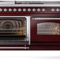 Ilve UP60FSNMPBUCLP Nostalgie Ii 60 Inch Dual Fuel Liquid Propane Freestanding Range In Burgundy With Chrome Trim