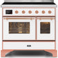 Ilve UMDI10NS3WHP Majestic Ii 40 Inch Electric Freestanding Range In White With Copper Trim