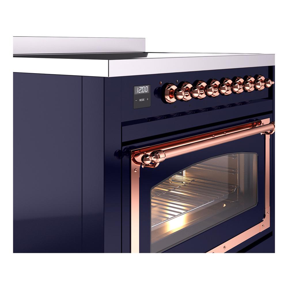 Ilve UNI366NMPMBP Ilve Uni366Nmpmbp Nostalgie Ii Noblesse 36" Induction Range (Triple Glass Door, Midnight Blue, Copper)