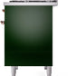 Ilve UPD40FNMPEGP Nostalgie Ii 40 Inch Dual Fuel Natural Gas Freestanding Range In Emerald Green With Copper Trim