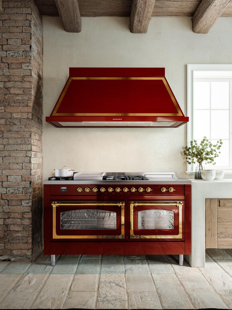 Ilve UP60FSNMPRAB Nostalgie Ii 60 Inch Dual Fuel Natural Gas Freestanding Range In Ral Custom Color With Bronze Trim