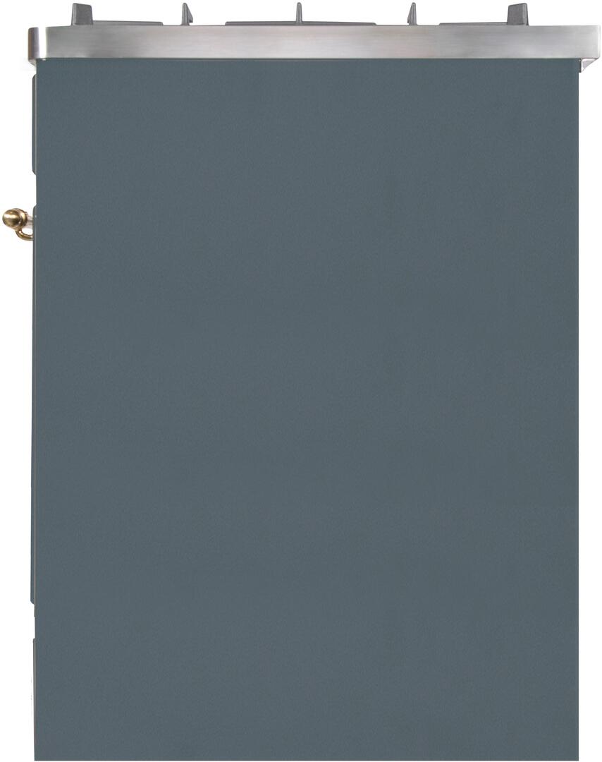 Ilve UMI30NE3BGG Majestic Ii 30 Inch Electric Freestanding Range In Blue Grey With Brass Trim