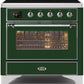 Ilve UMI09NS3EGC Majestic Ii 36 Inch Electric Freestanding Range In Emerald Green With Chrome Trim