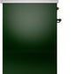 Ilve UPI304NMPEGB Nostalgie Ii 30 Inch Electric Freestanding Range In Emerald Green With Bronze Trim