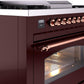 Ilve UP36FNMPBUP Nostalgie Ii 36 Inch Dual Fuel Natural Gas Freestanding Range In Burgundy With Copper Trim