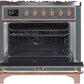 Ilve UM09FDNS3BGP Majestic Ii 36 Inch Dual Fuel Natural Gas Freestanding Range In Blue Grey With Copper Trim