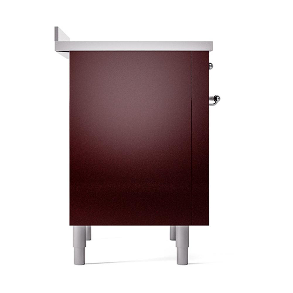 Ilve UNI366QNMPBUC Ilve Uni366Qnmpbuc Nostalgie Ii Noblesse 36" Induction Range (Solid Door, Burgundy, Chrome)