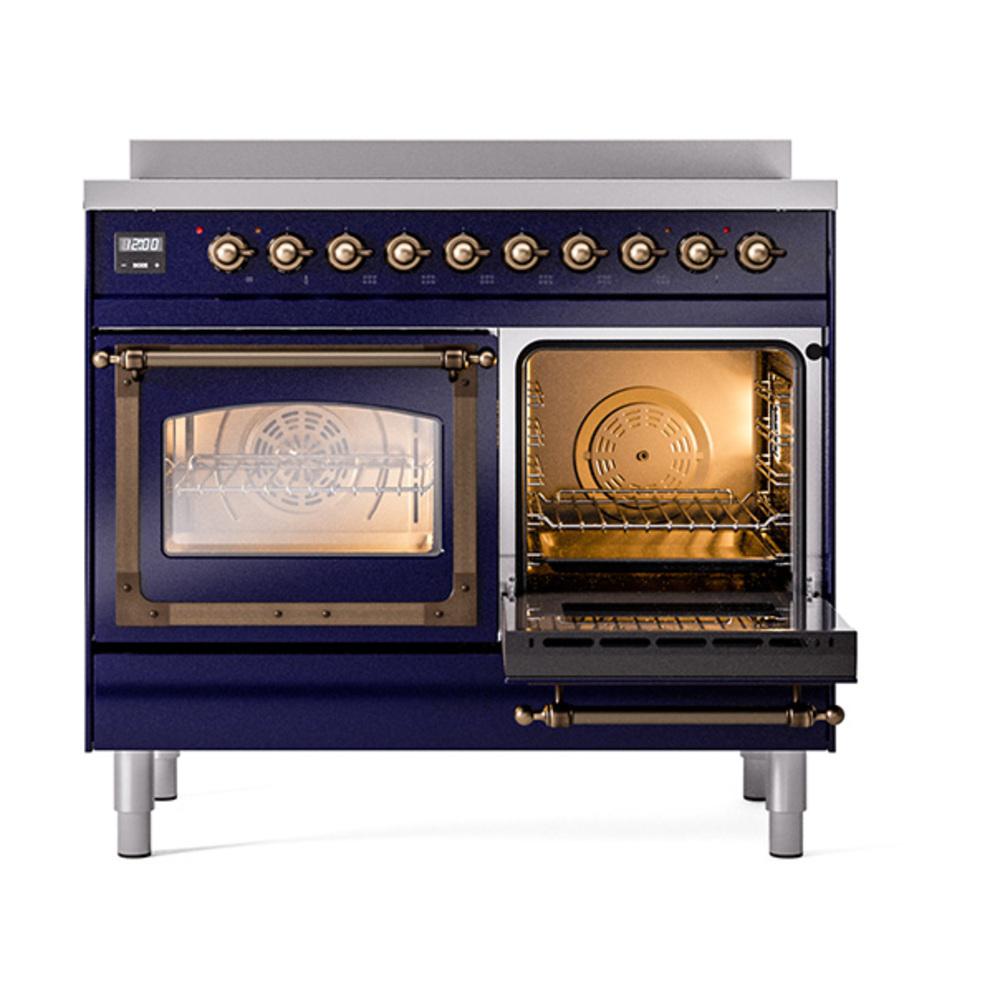 Ilve UNDI406NMPMBB Ilve Undi406Nmpmbb Nostalgie Ii Noblesse 40" Induction Range (Triple Glass Door, Midnight Blue, Burnished)