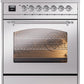 Ilve UP30NMPSSC Nostalgie Ii 30 Inch Dual Fuel Natural Gas Freestanding Range In Stainless Steel With Chrome Trim