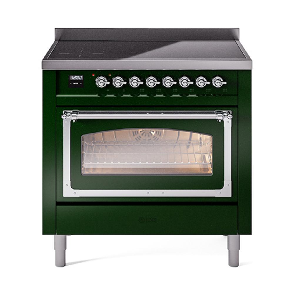 Ilve UNI366NMPEGC Ilve Uni366Nmpegc Nostalgie Ii Noblesse 36" Induction Range (Triple Glass Door, Emerald Green, Chrome)