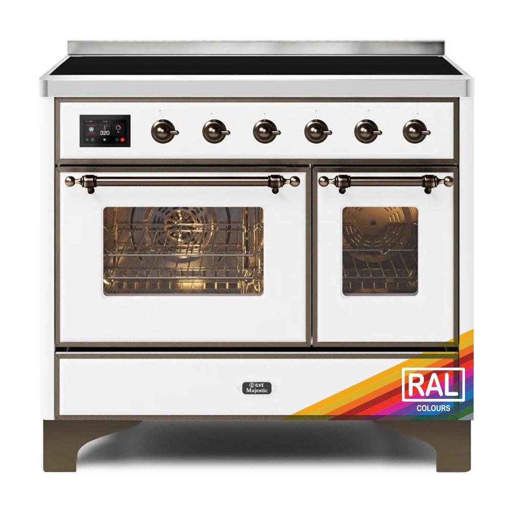 Ilve UMDI10NS3RAB Ilve Majestic Ii 40 Umdi10Ns3Rab Freestanding Electric Range With Induction Double Oven With Triple Glass Door In Ral Color With Bronze Knobs