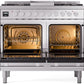 Ilve UPD40FWMPSS Professional Plus Ii 40 Inch Dual Fuel Natural Gas Freestanding Range In Stainless Steel With Trim