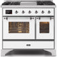 Ilve UMD10FDNS3WHCLP Majestic Ii 40 Inch Dual Fuel Liquid Propane Freestanding Range In White With Chrome Trim