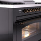 Ilve UP36FNMPBKBLP Nostalgie Ii 36 Inch Dual Fuel Liquid Propane Freestanding Range In Glossy Black With Bronze Trim