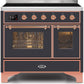 Ilve UMDI10NS3MGP Majestic Ii 40 Inch Electric Freestanding Range In Matte Graphite With Copper Trim