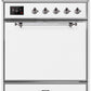 Ilve UMI30QNE3WHC Majestic Ii 30 Inch Electric Freestanding Range In White With Chrome Trim