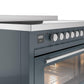 Ilve UPI486WMPBG Professional Plus Ii 48 Inch Electric Freestanding Range In Blue Grey With Trim