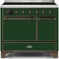 Ilve UMDI10QNS3EGB Majestic Ii 40 Inch Electric Freestanding Range In Emerald Green With Bronze Trim