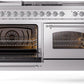 Ilve UP60FSNMPSSC Nostalgie Ii 60 Inch Dual Fuel Natural Gas Freestanding Range In Stainless Steel With Chrome Trim