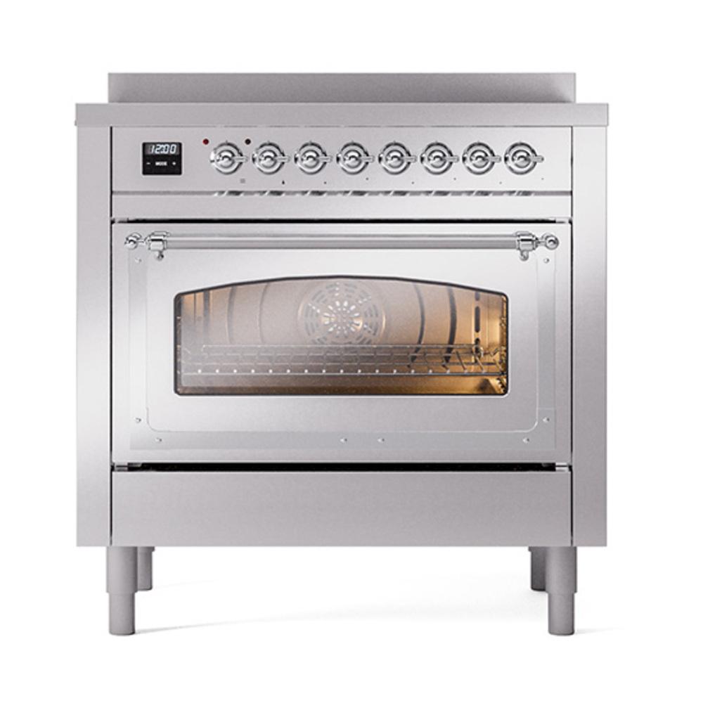 Ilve UNI366NMPSSC Ilve Uni366Nmpssc Nostalgie Ii Noblesse 36" Induction Range (Triple Glass Door, Stainless Steel, Chrome)