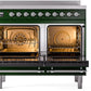 Ilve UPDI406NMPEGC Nostalgie Ii 40 Inch Electric Freestanding Range In Emerald Green With Chrome Trim