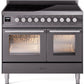 Ilve UPDI406WMPMG Professional Plus Ii 40 Inch Electric Freestanding Range In Matte Graphite With Trim