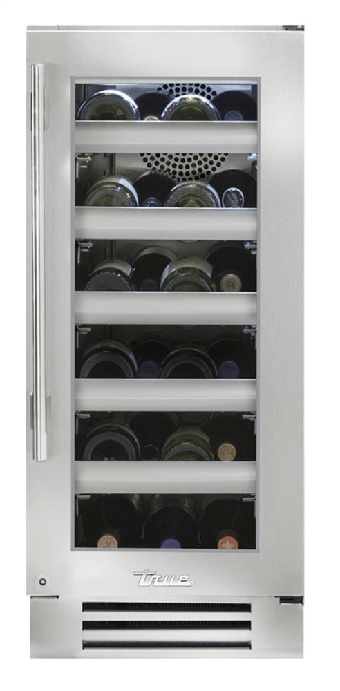 True Residential TWC15RSGC 15 Inch Single Zone Stainless Glass Door Right Hinge Undercounter Wine Cabinet