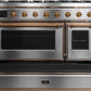 Ilve UM12FDNS3SSGLP Majestic Ii 48 Inch Dual Fuel Liquid Propane Freestanding Range In Stainless Steel With Brass Trim