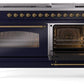 Ilve UP60FNMPMBG Nostalgie Ii 60 Inch Dual Fuel Natural Gas Freestanding Range In Blue With Brass Trim