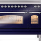 Ilve UPI486NMPMBC Nostalgie Ii 48 Inch Electric Freestanding Range In Blue With Chrome Trim