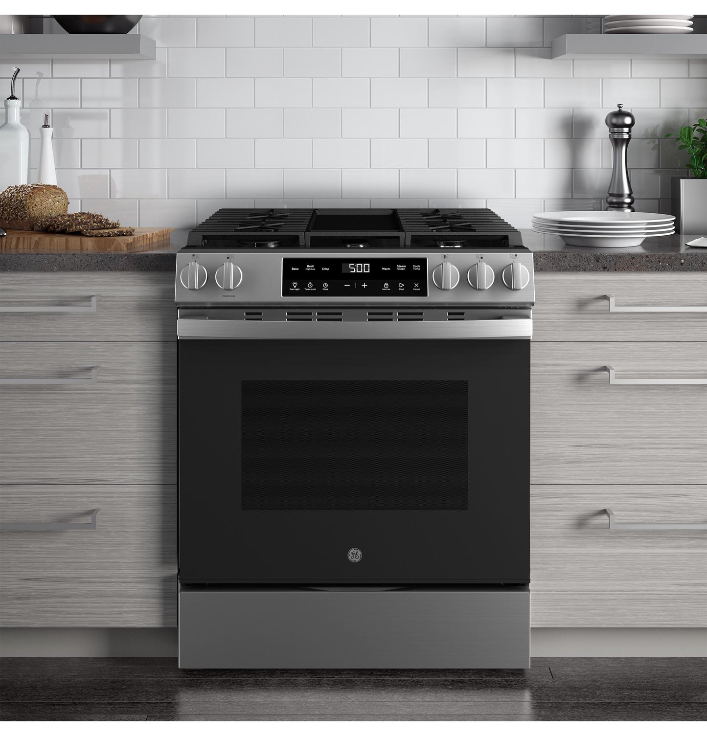 Ge Appliances GGS500SVSS Ge® 30" Slide-In Front Control Gas Range With Crisp Mode