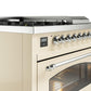 Ilve UP48FSNMPAWC Nostalgie Ii 48 Inch Dual Fuel Natural Gas Freestanding Range In Antique White With Chrome Trim