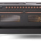 Ilve UP60FNMPMGPLP Nostalgie Ii 60 Inch Dual Fuel Liquid Propane Freestanding Range In Matte Graphite With Copper Trim