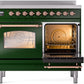 Ilve UPDI406NMPEGP Nostalgie Ii 40 Inch Electric Freestanding Range In Emerald Green With Copper Trim