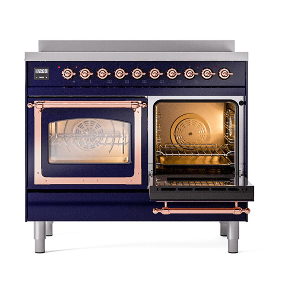 Ilve UNDI406NMPMBP Ilve Undi406Nmpmbp Nostalgie Ii Noblesse 40" Induction Range (Triple Glass Door, Midnight Blue, Copper)