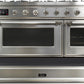 Ilve UM12FDNS3SSC Majestic Ii 48 Inch Dual Fuel Natural Gas Freestanding Range In Stainless Steel With Chrome Trim