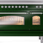 Ilve UPI486NMPEGC Nostalgie Ii 48 Inch Electric Freestanding Range In Emerald Green With Chrome Trim