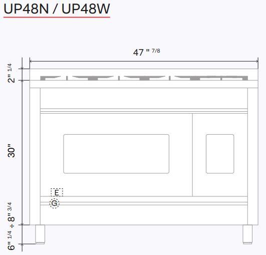 Ilve UP48FNMPBGP Nostalgie Ii 48 Inch Dual Fuel Natural Gas Freestanding Range In Blue Grey With Copper Trim