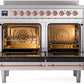 Ilve UPDI406NMPSSP Nostalgie Ii 40 Inch Electric Freestanding Range In Stainless Steel With Copper Trim