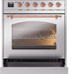 Ilve UPI304NMPSSP Nostalgie Ii 30 Inch Electric Freestanding Range In Stainless Steel With Copper Trim