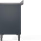 Ilve UPI486NMPBGB Nostalgie Ii 48 Inch Electric Freestanding Range In Blue Grey With Bronze Trim