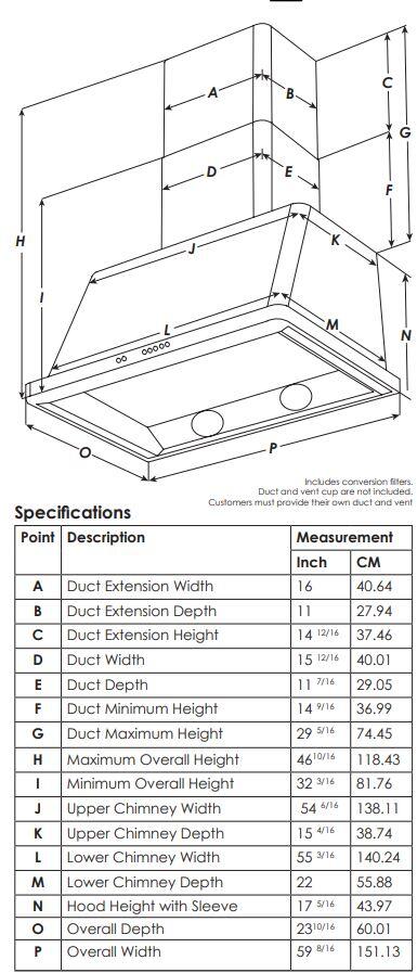 Ilve UAM150SS Majestic 60 Inch Stainless Steel Wall Mount Range Hood