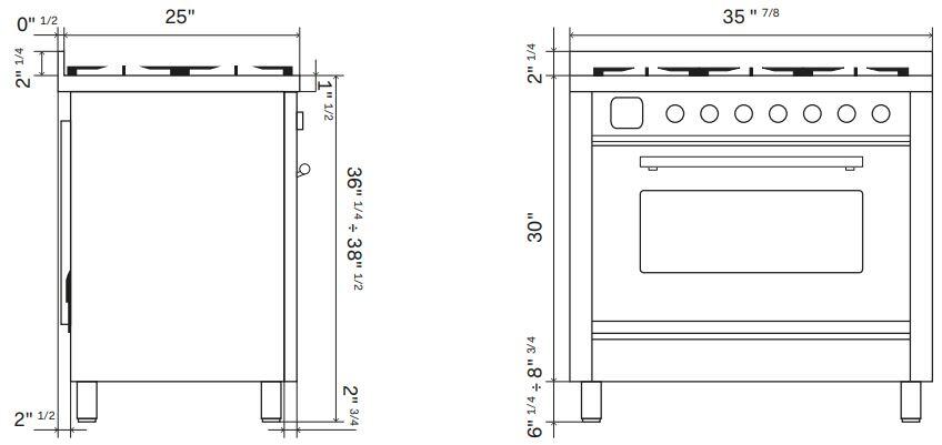 Ilve UPI366WMPWH Professional Plus Ii 36 Inch Electric Freestanding Range In White With Trim