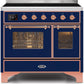 Ilve UMDI10NS3MBP Majestic Ii 40 Inch Electric Freestanding Range In Blue With Copper Trim