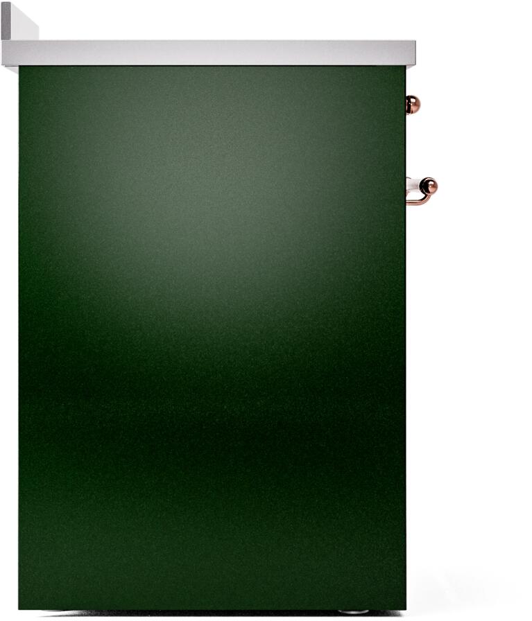 Ilve UPI304NMPEGP Nostalgie Ii 30 Inch Electric Freestanding Range In Emerald Green With Copper Trim