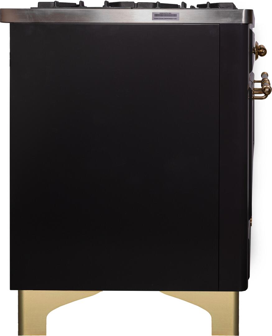 Ilve UMD10FDNS3MGGLP Majestic Ii 40 Inch Dual Fuel Liquid Propane Freestanding Range In Matte Graphite With Brass Trim